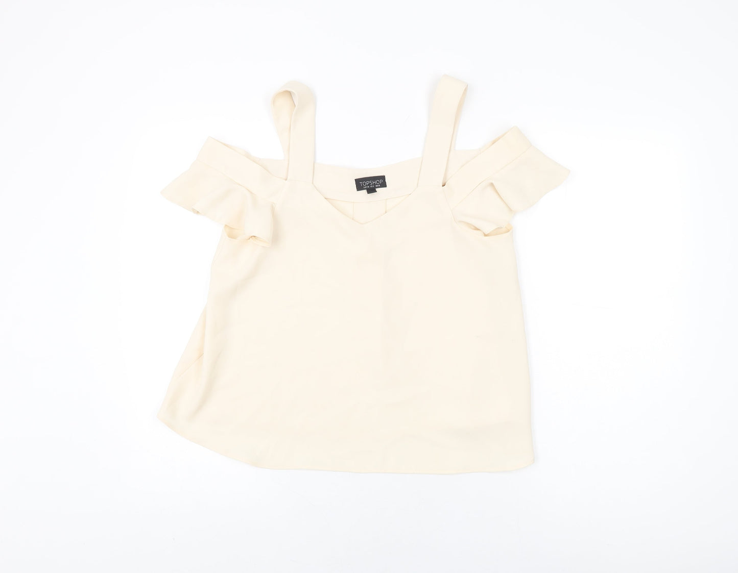 Womens UK Size 10 Topshop Ivory Basic Blouse