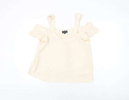 Womens UK Size 10 Topshop Ivory Basic Blouse