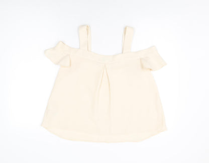Womens UK Size 10 Topshop Ivory Basic Blouse
