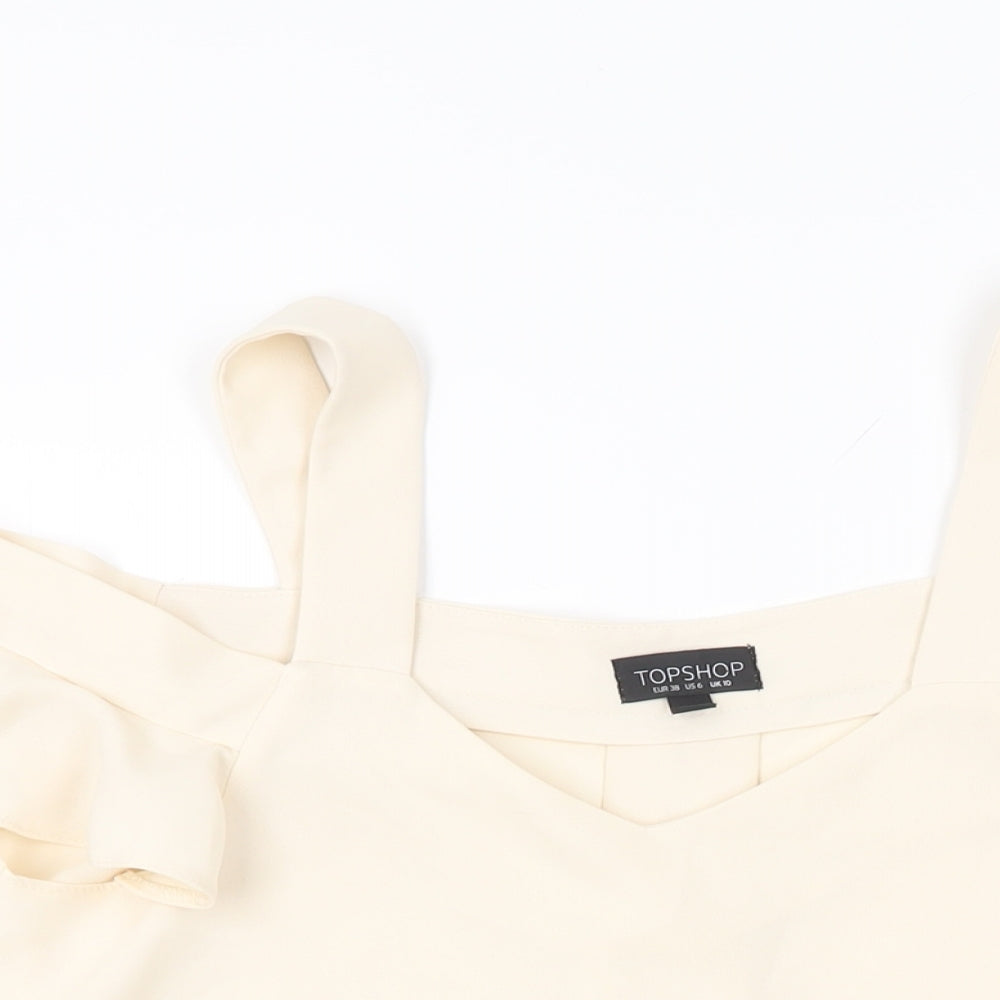 Womens UK Size 10 Topshop Ivory Basic Blouse