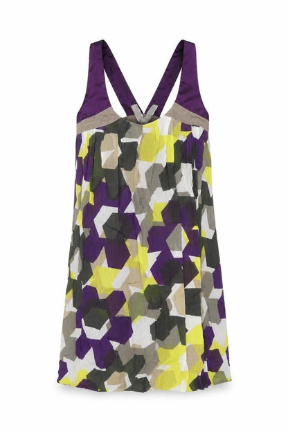 Springfield Womens Multicoloured Geometric Cotton Shift Size S V-Neck Zip