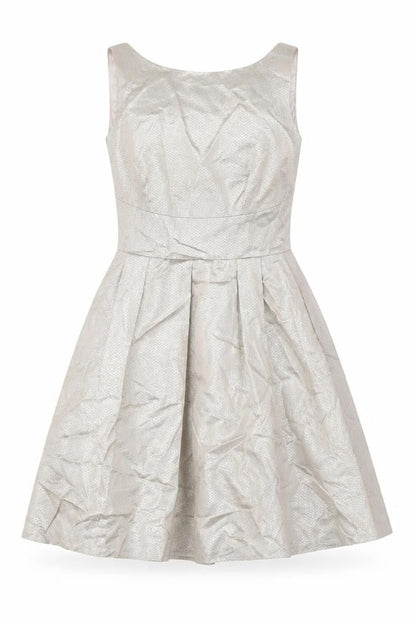 Coast Womens Gold Acetate A-Line Size 10 Round Neck Zip