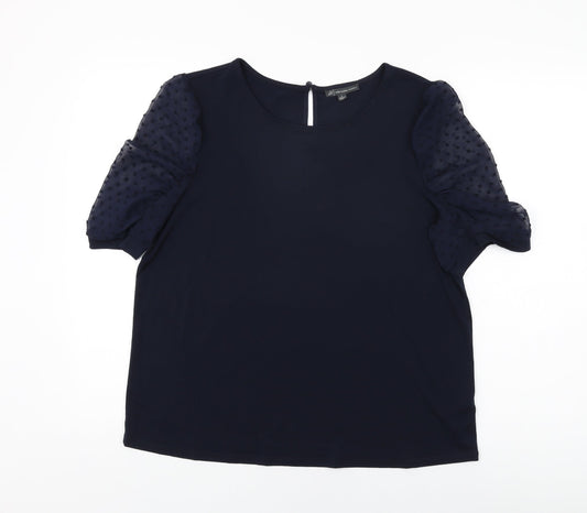 Womens UK Size L Adrianna Papell Blue Basic T-Shirt