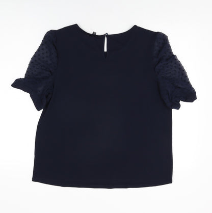 Womens UK Size L Adrianna Papell Blue Basic T-Shirt