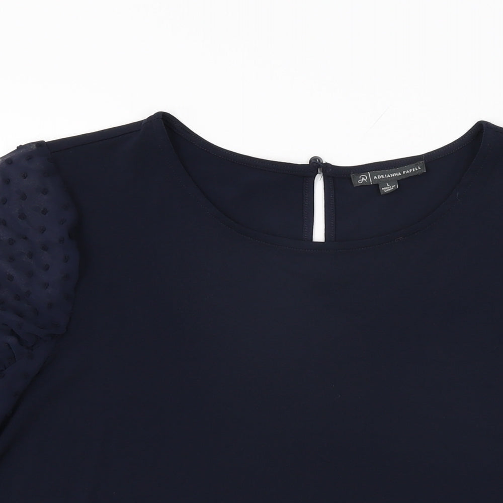 Womens UK Size L Adrianna Papell Blue Basic T-Shirt