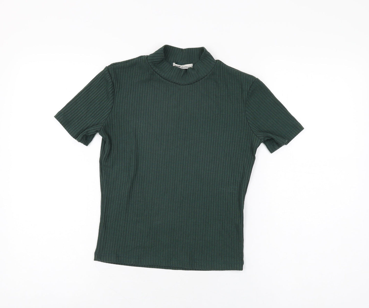 Womens UK Size M Pull&Bear Green Basic T-Shirt