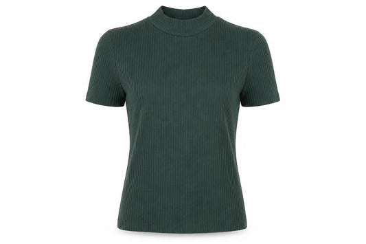 Womens UK Size M Pull&Bear Green Basic T-Shirt