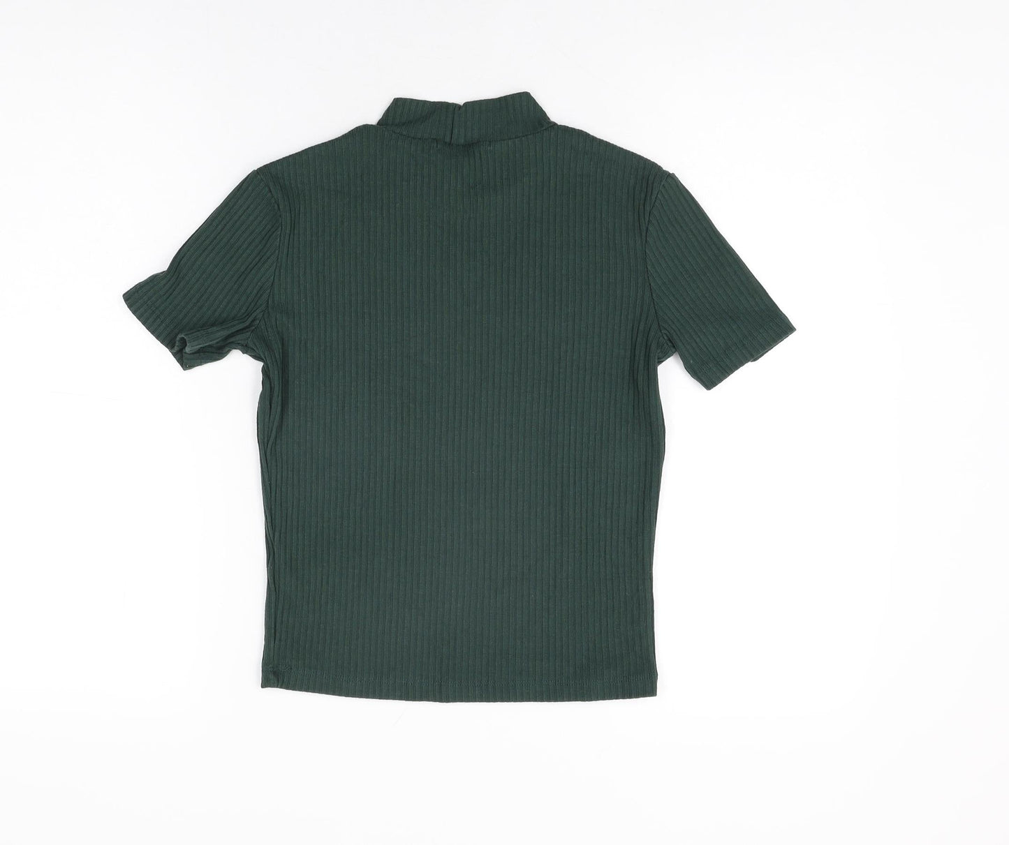 Womens UK Size M Pull&Bear Green Basic T-Shirt