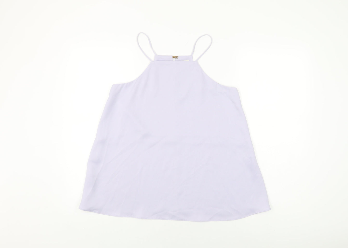 River Island Womens Purple Polyester Basic T-Shirt Size 10 Round Neck
