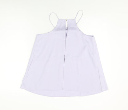 River Island Womens Purple Polyester Basic T-Shirt Size 10 Round Neck