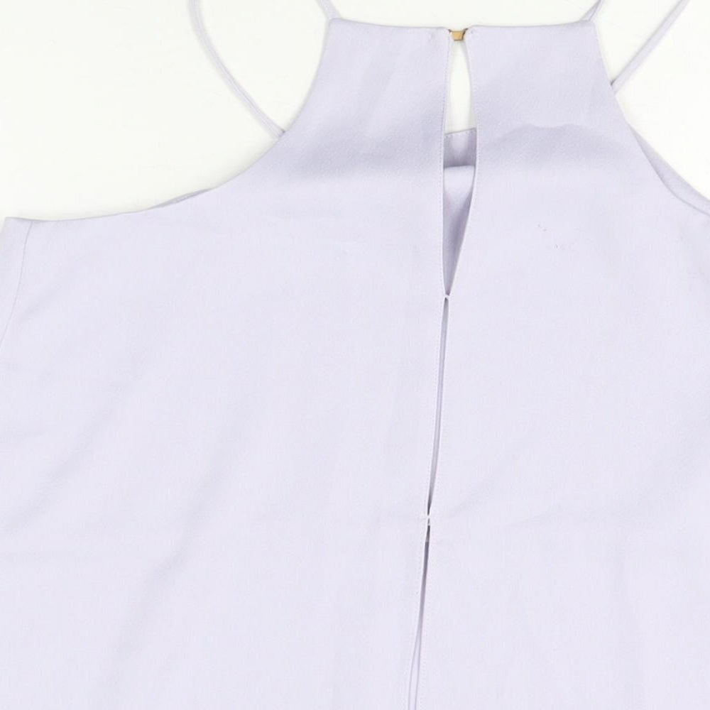 River Island Womens Purple Polyester Basic T-Shirt Size 10 Round Neck
