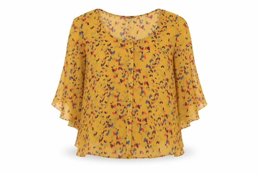 Womens UK Size 14 Limited Collection Yellow Basic Blouse