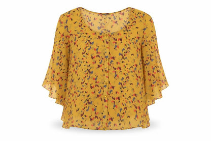 Womens UK Size 14 Limited Collection Yellow Basic Blouse