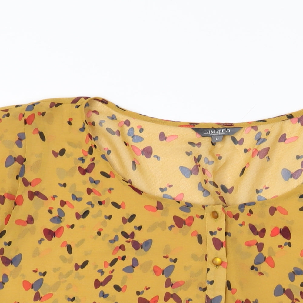 Womens UK Size 14 Limited Collection Yellow Basic Blouse