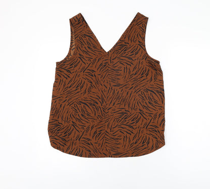 Womens UK Size 12 Marks and Spencer Brown Basic T-Shirt