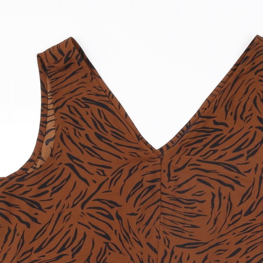 Womens UK Size 12 Marks and Spencer Brown Basic T-Shirt