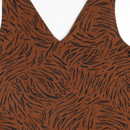 Womens UK Size 12 Marks and Spencer Brown Basic T-Shirt