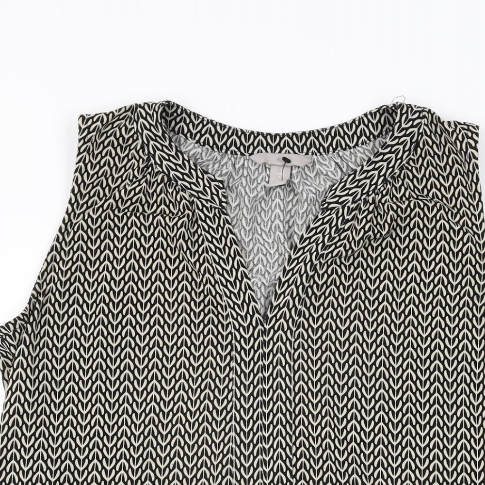 Womens UK Size S H&M Black Basic T-Shirt