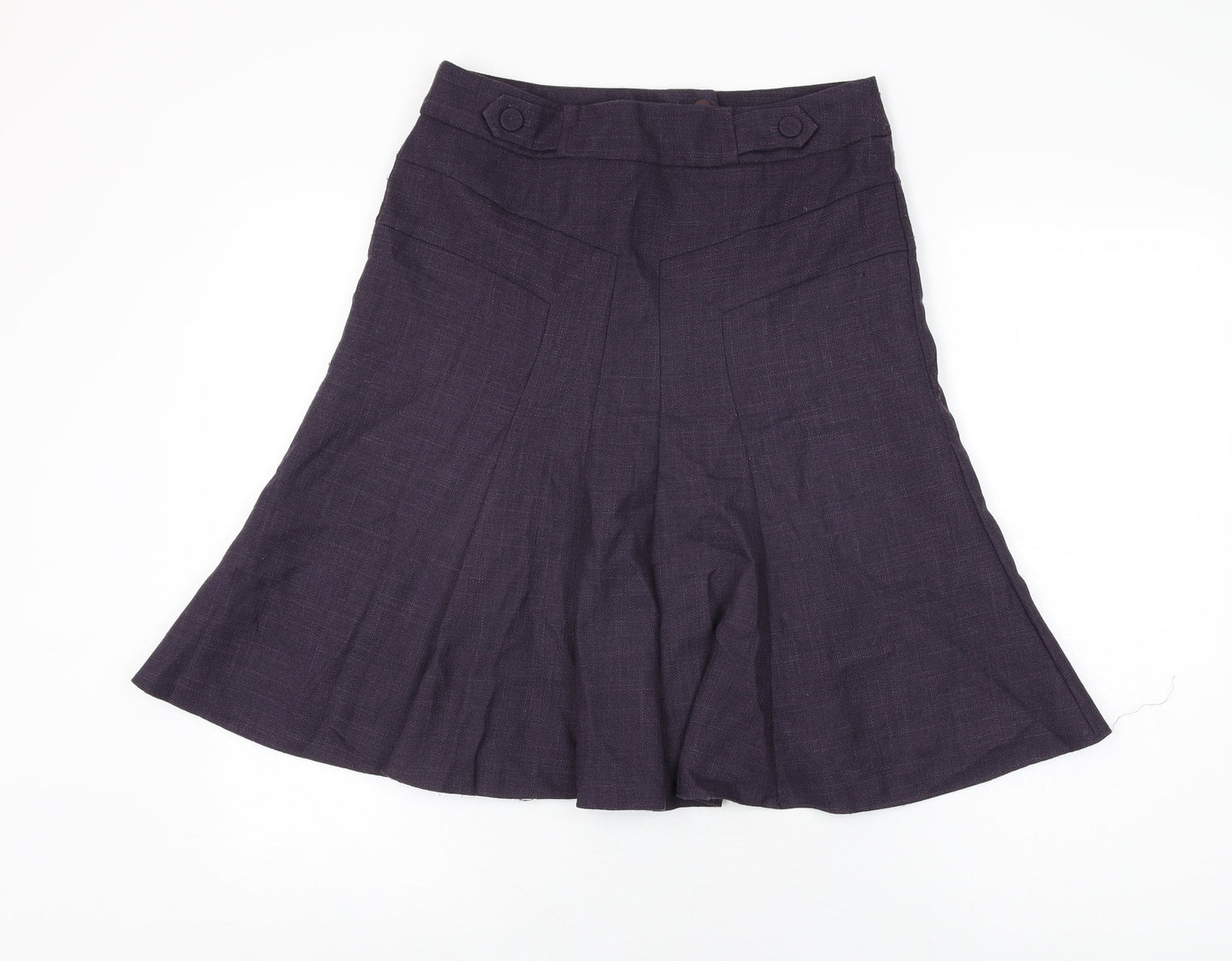 NEXT Womens Purple Polyester Flare Skirt Size 10 Zip