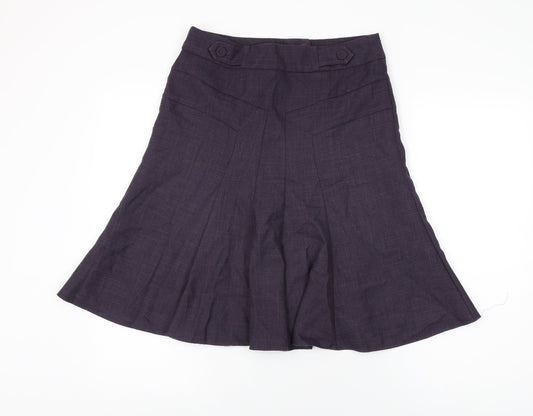 NEXT Womens Purple Polyester Flare Skirt Size 10 Zip