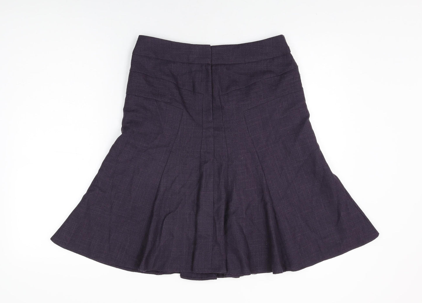 NEXT Womens Purple Polyester Flare Skirt Size 10 Zip