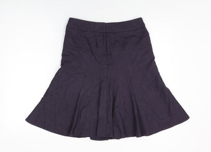 NEXT Womens Purple Polyester Flare Skirt Size 10 Zip