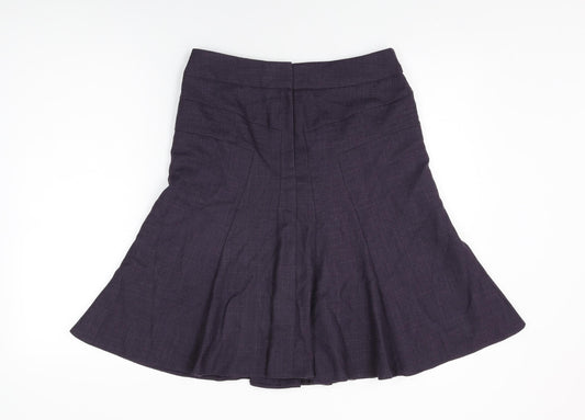 NEXT Womens Purple Polyester Flare Skirt Size 10 Zip