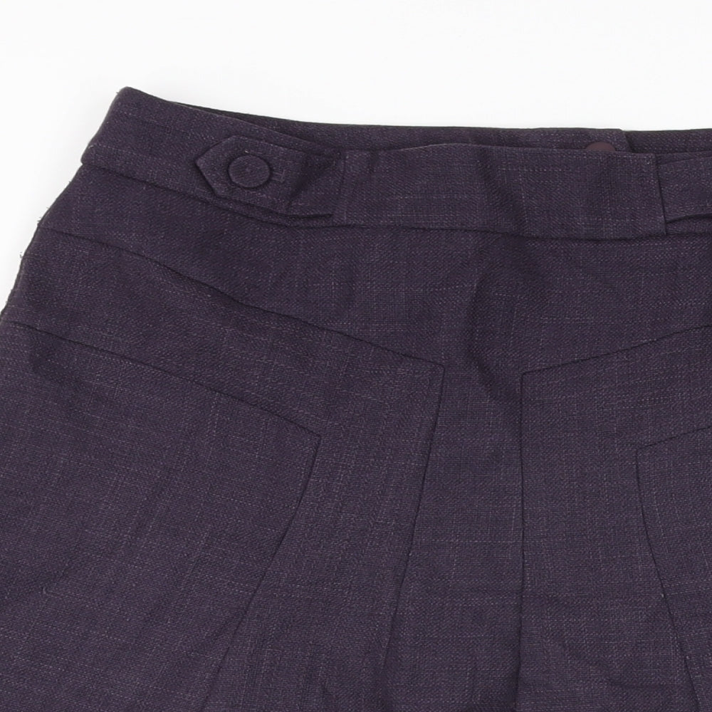 NEXT Womens Purple Polyester Flare Skirt Size 10 Zip