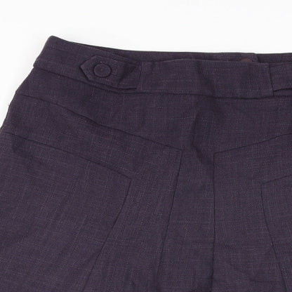 NEXT Womens Purple Polyester Flare Skirt Size 10 Zip