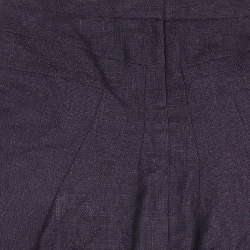 NEXT Womens Purple Polyester Flare Skirt Size 10 Zip