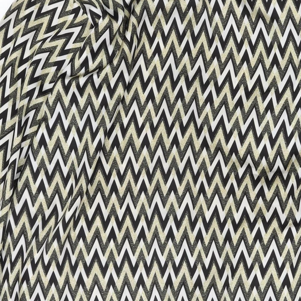 Bonanza Satrangi Womens Multicoloured Geometric Polyester Tunic T-Shirt Size 12 Round Neck