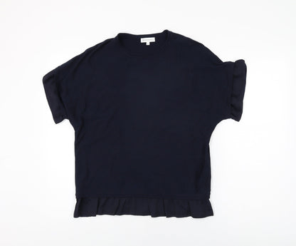 Womens UK Size 10 Warehouse Blue Basic T-Shirt