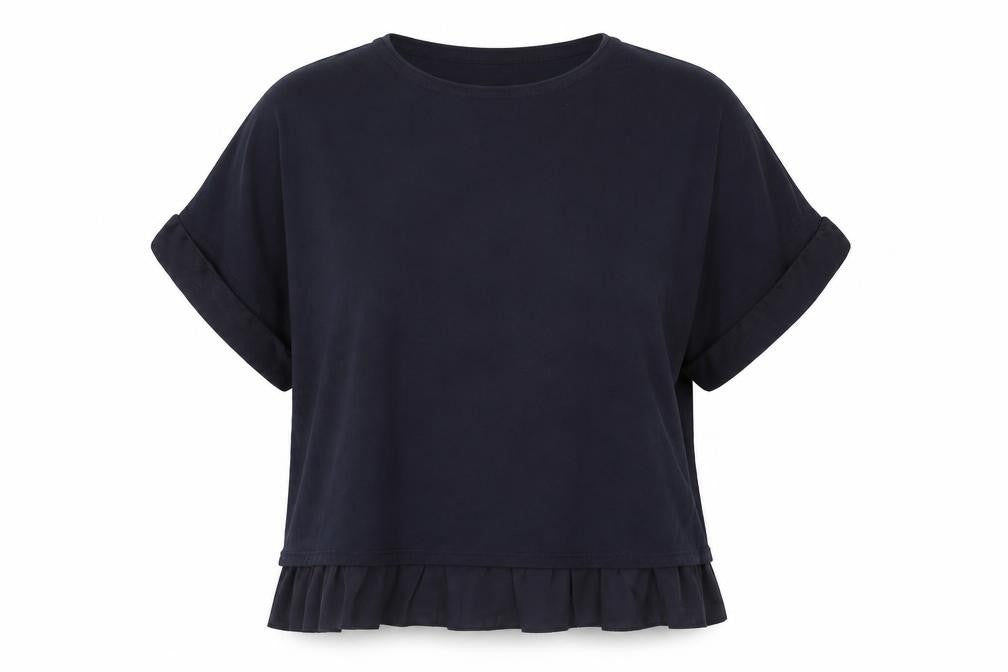 Womens UK Size 10 Warehouse Blue Basic T-Shirt