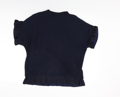 Womens UK Size 10 Warehouse Blue Basic T-Shirt
