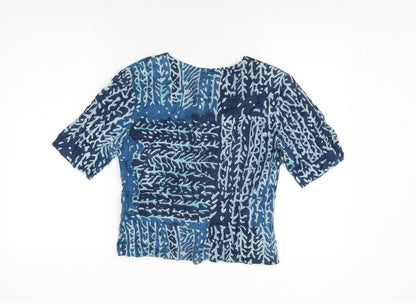 Womens UK Size S Adini Blue Basic Button-Up