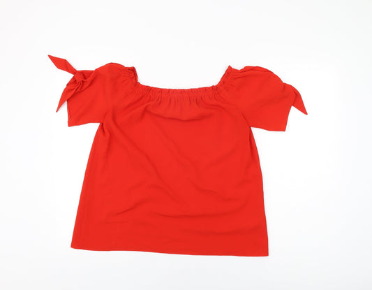 Womens UK Size 10 Dorothy Perkins Red Basic T-Shirt