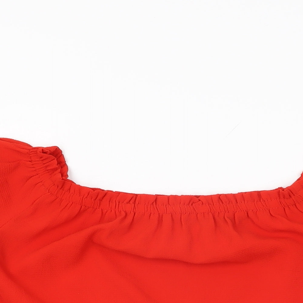 Womens UK Size 10 Dorothy Perkins Red Basic T-Shirt