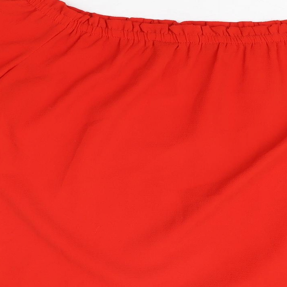 Womens UK Size 10 Dorothy Perkins Red Basic T-Shirt