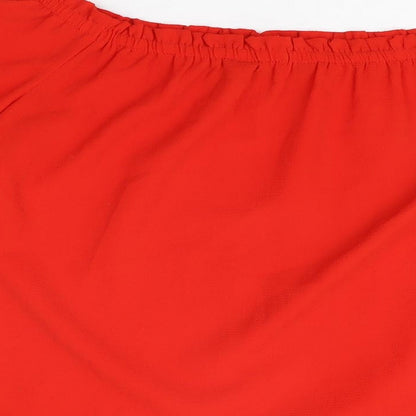 Womens UK Size 10 Dorothy Perkins Red Basic T-Shirt