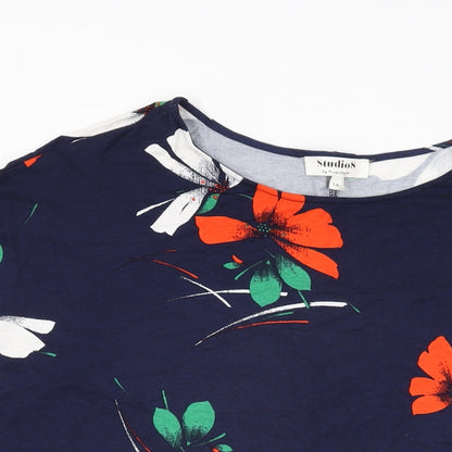 Womens UK Size 14 Phase Eight Blue Basic T-Shirt