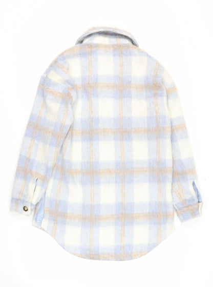 Womens UK Size 8 Missguided Blue Overcoat