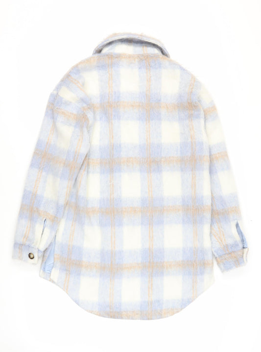 Womens UK Size 8 Missguided Blue Overcoat