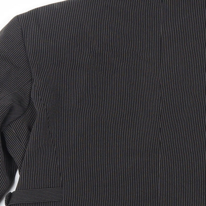 Fairweather Petites Womens Black Striped Jacket Blazer Size 10 Button