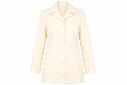 Visions Womens Yellow Overcoat Coat Size S Button