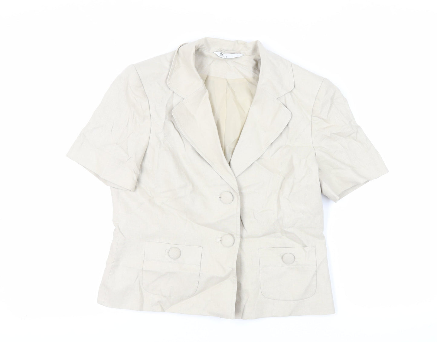BHS Womens Beige Jacket Blazer Size 12 Button