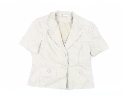 BHS Womens Beige Jacket Blazer Size 12 Button