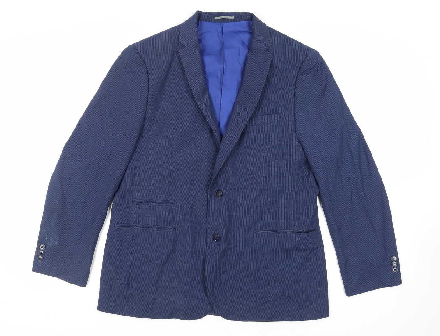 Mens UK Size 46 Fellini Regular Blue Suit Jacket