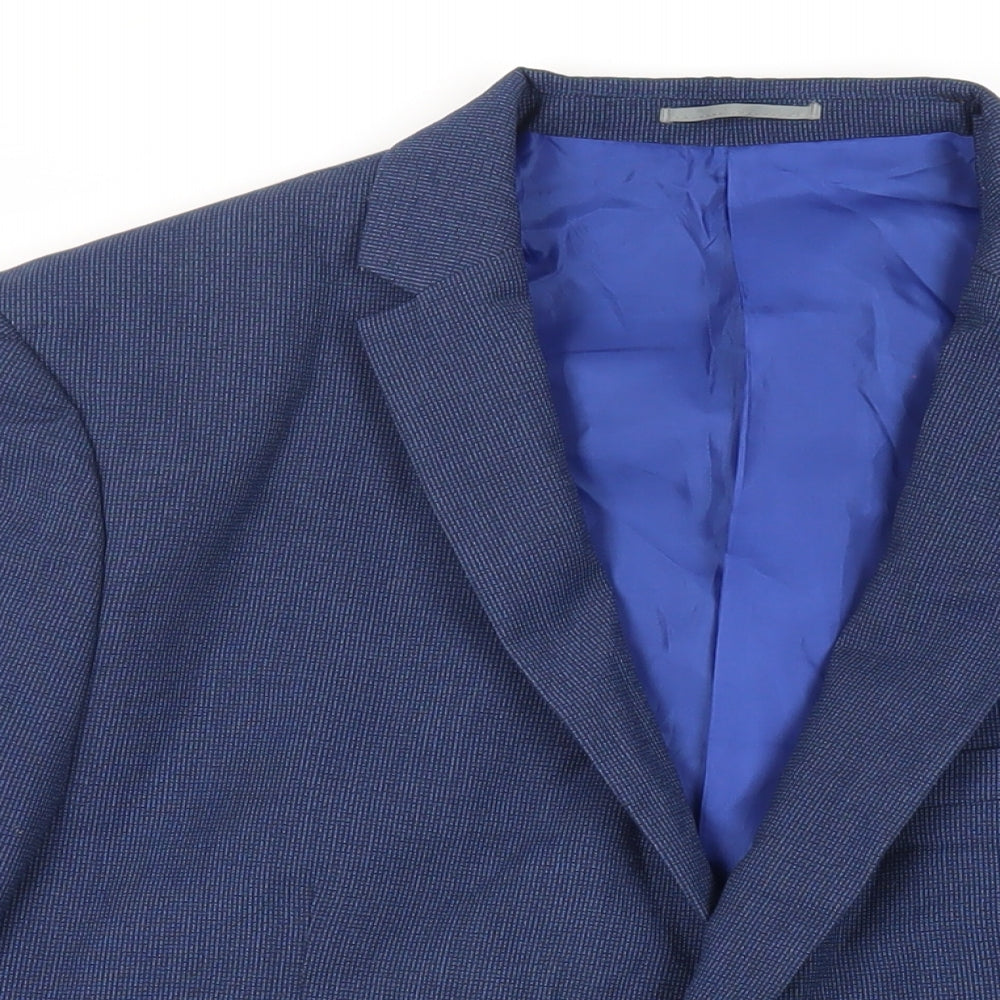 Mens UK Size 46 Fellini Regular Blue Suit Jacket