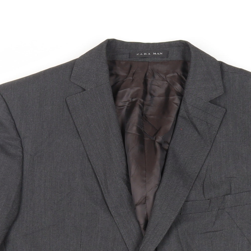Mens UK Size 38 Zara Man Regular Black Suit Jacket