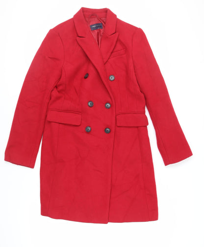 Womens UK Size 12 Marks and Spencer Red Pea Coat